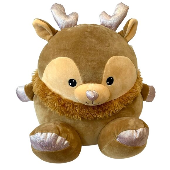 NEW Large Animal Adventure Squeeze w/Love XTRA PUFF Reindeer Glittery Plush-15" - Picture 7 of 16